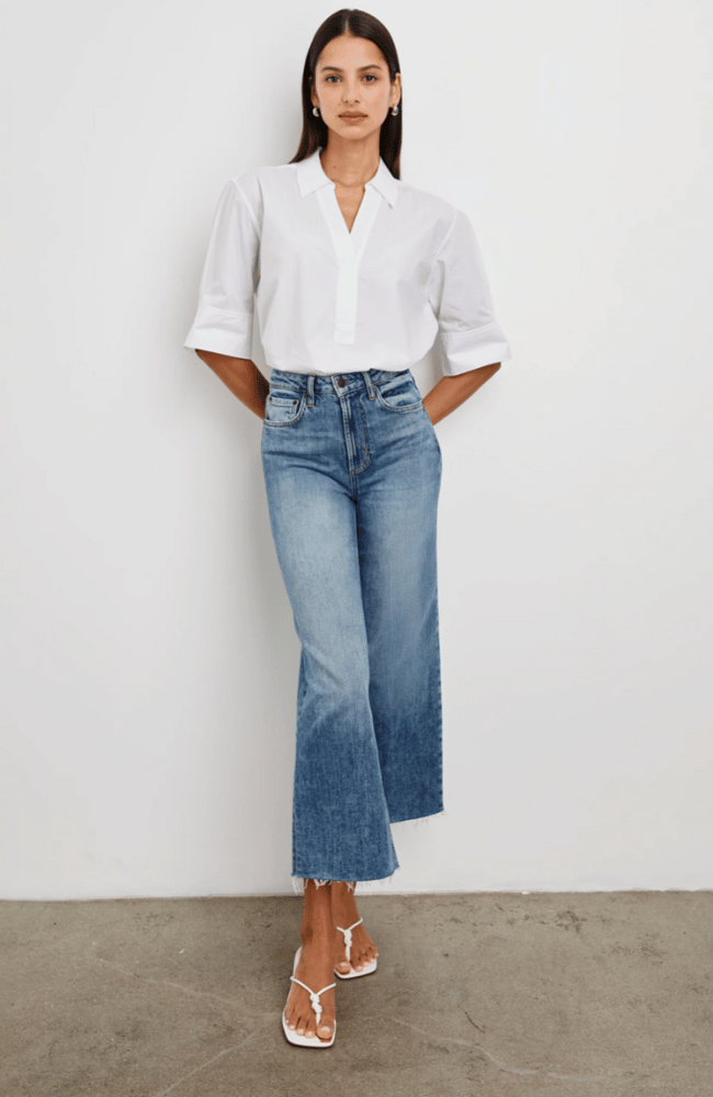 JUDA SHIRT in WHITE-RAILS-FLOW by nicole
