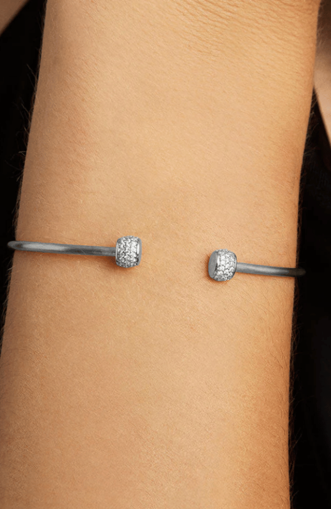 JULIETTE PAVE TWIST BANGLE in SILVER-DEAN DAVIDSON-FLOW by nicole