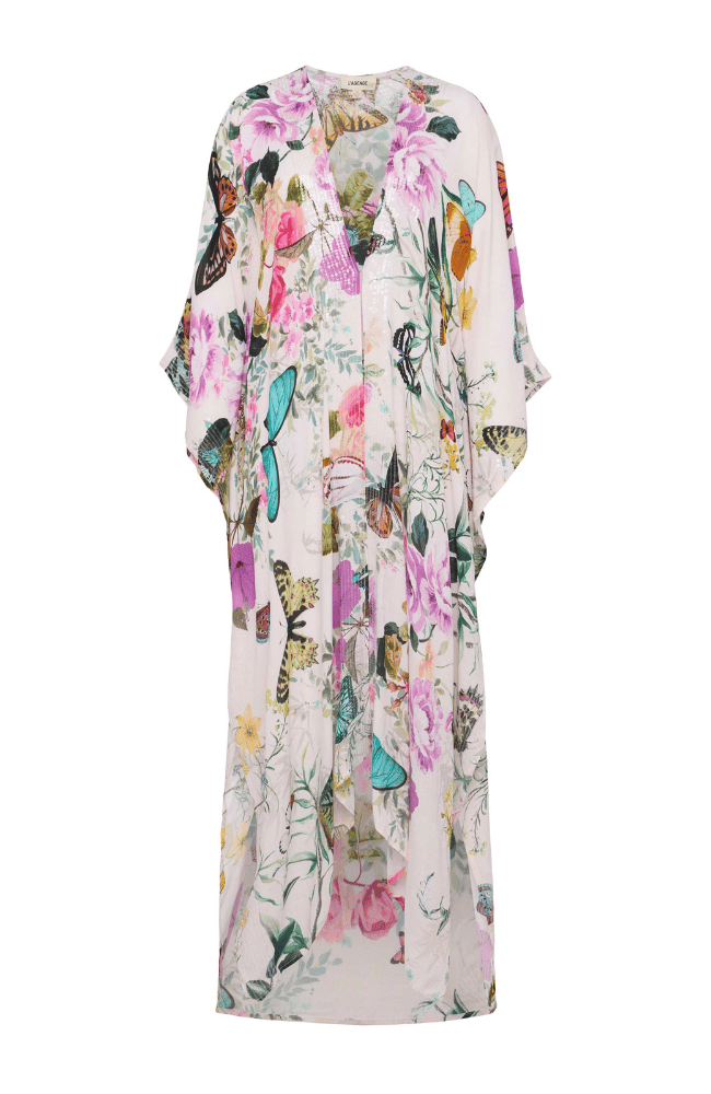 KARA KIMONO COVER UP - VINTAGE WHITE CHARONDA BUTTERFLY-L&#39;AGENCE-FLOW by nicole