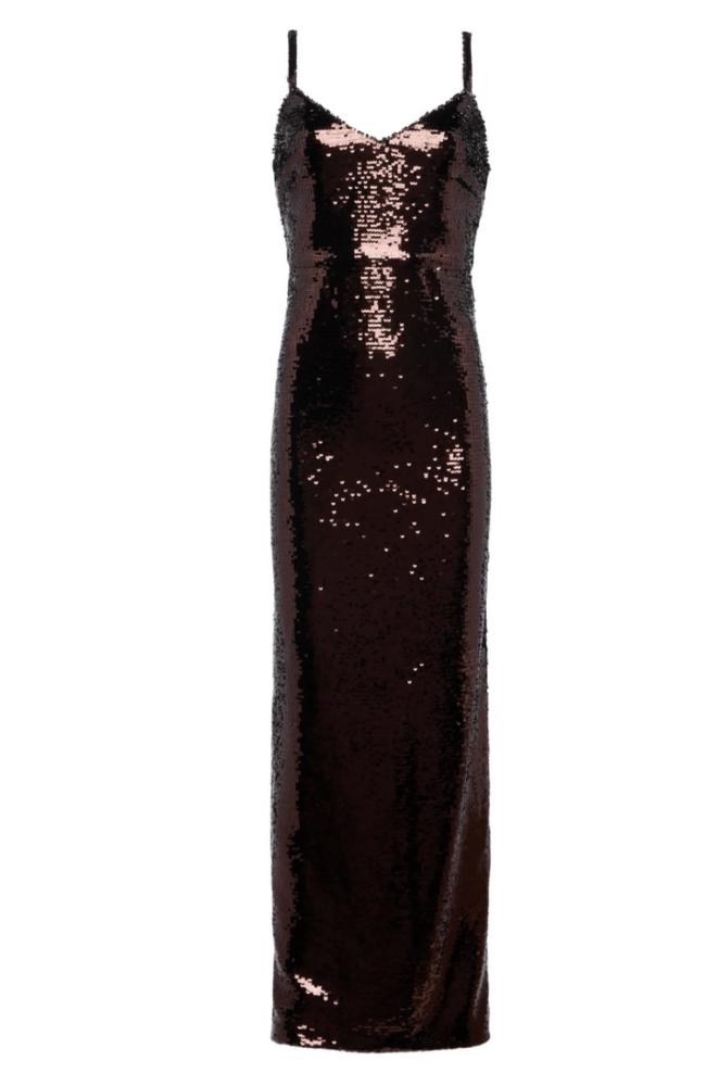 KARMA SEQUIN MAXI DRESS in CHOCOLATE-L&#39;AGENCE-FLOW by nicole