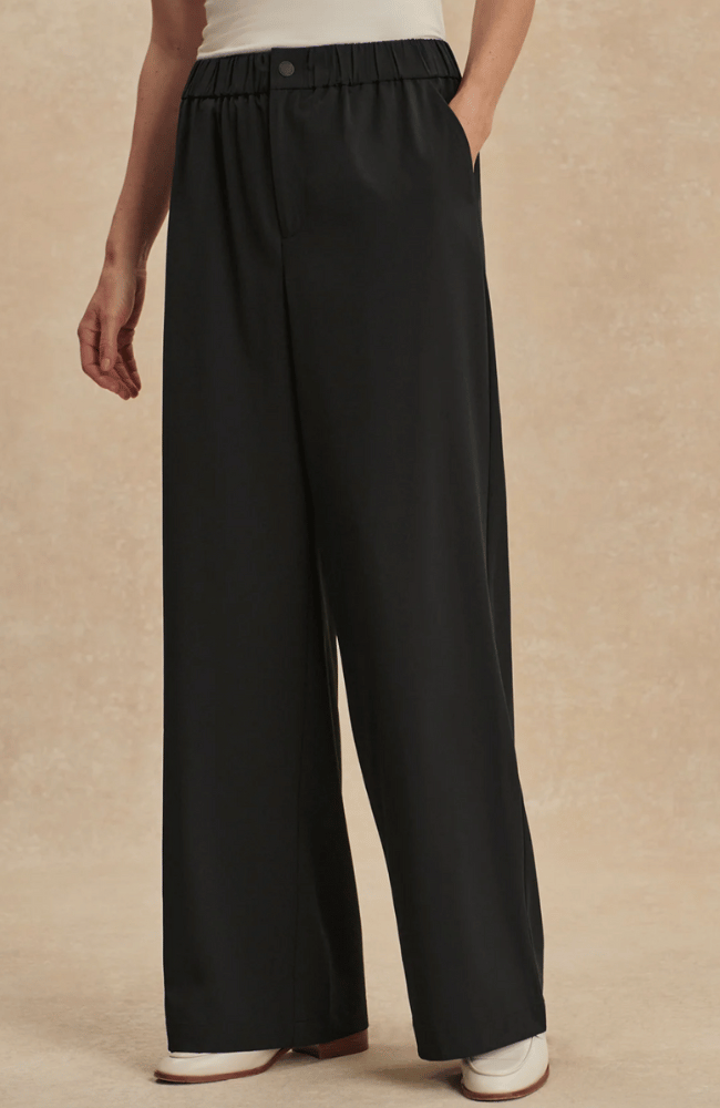 KAYSON WIDE LEG PANT 32" in BLACK-Varley-FLOW by nicole