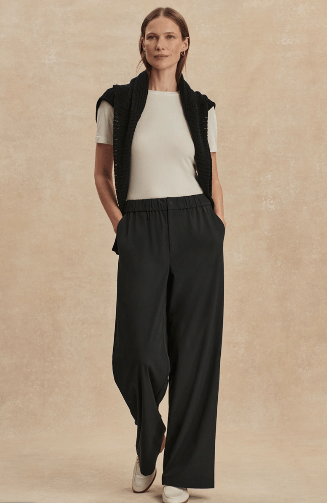 KAYSON WIDE LEG PANT 32" in BLACK-Varley-FLOW by nicole