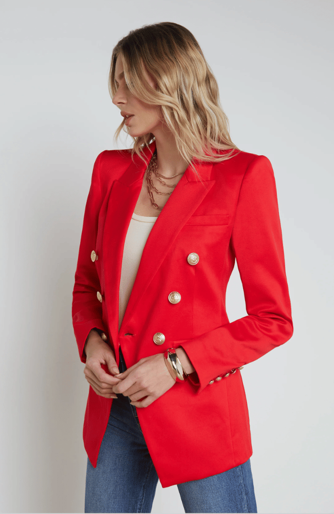 KENDI LONG BLAZER in HIGH RISK RED-L&#39; AGENCE-FLOW by nicole