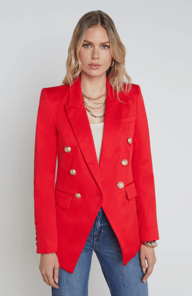 KENDI LONG BLAZER in HIGH RISK RED-L&#39; AGENCE-FLOW by nicole