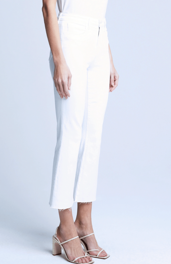 KENDRA CROPPED FLARE JEAN in BLANC-L&#39; AGENCE-FLOW by nicole