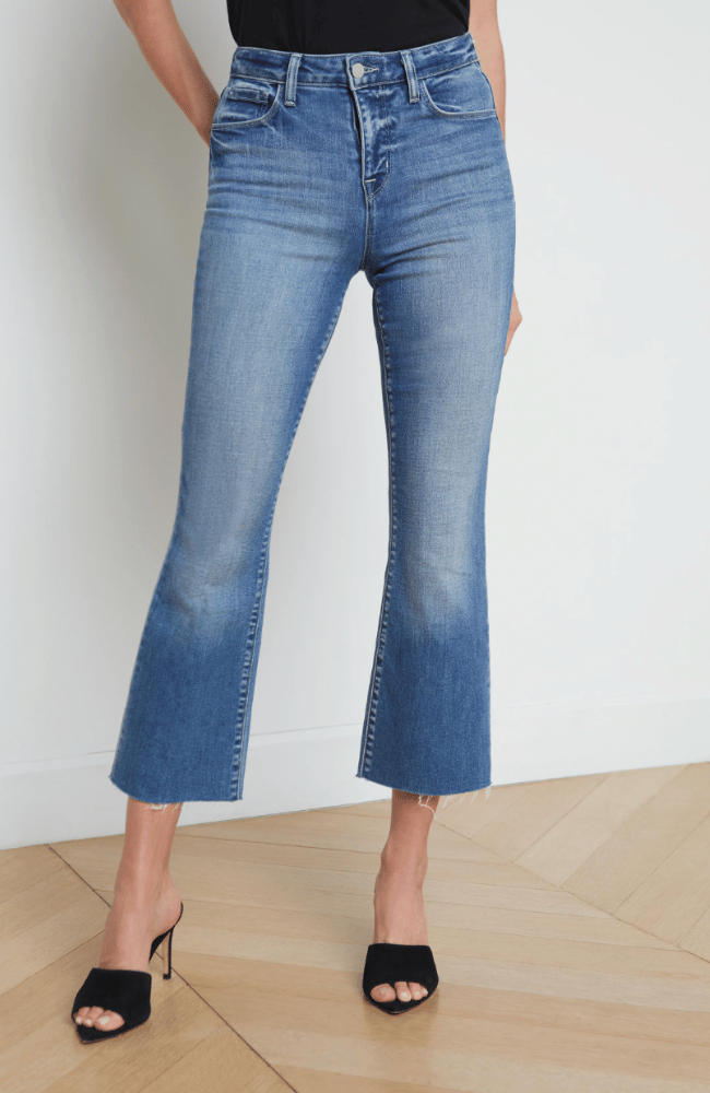 KENDRA CROPPED FLARE JEAN in LAGUNA-L&#39; AGENCE-FLOW by nicole
