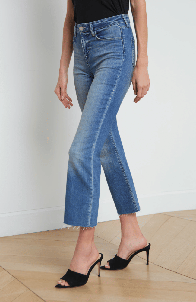 KENDRA CROPPED FLARE JEAN in LAGUNA-L'AGENCE-FLOW by nicole
