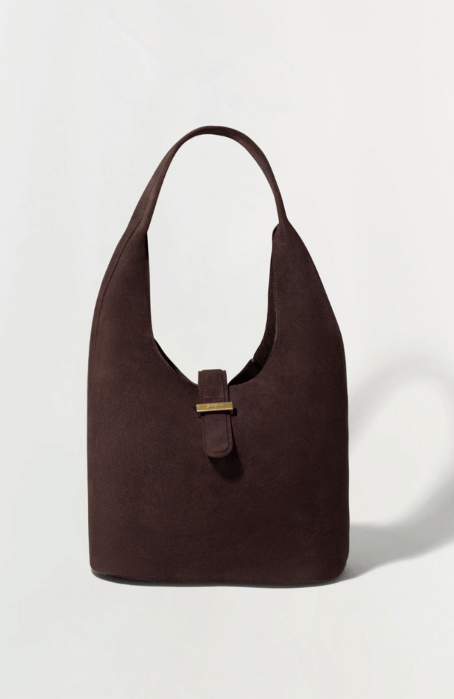 KHAI BROWN SUEDE HOBO BAG-SIMKHAI-FLOW by nicole