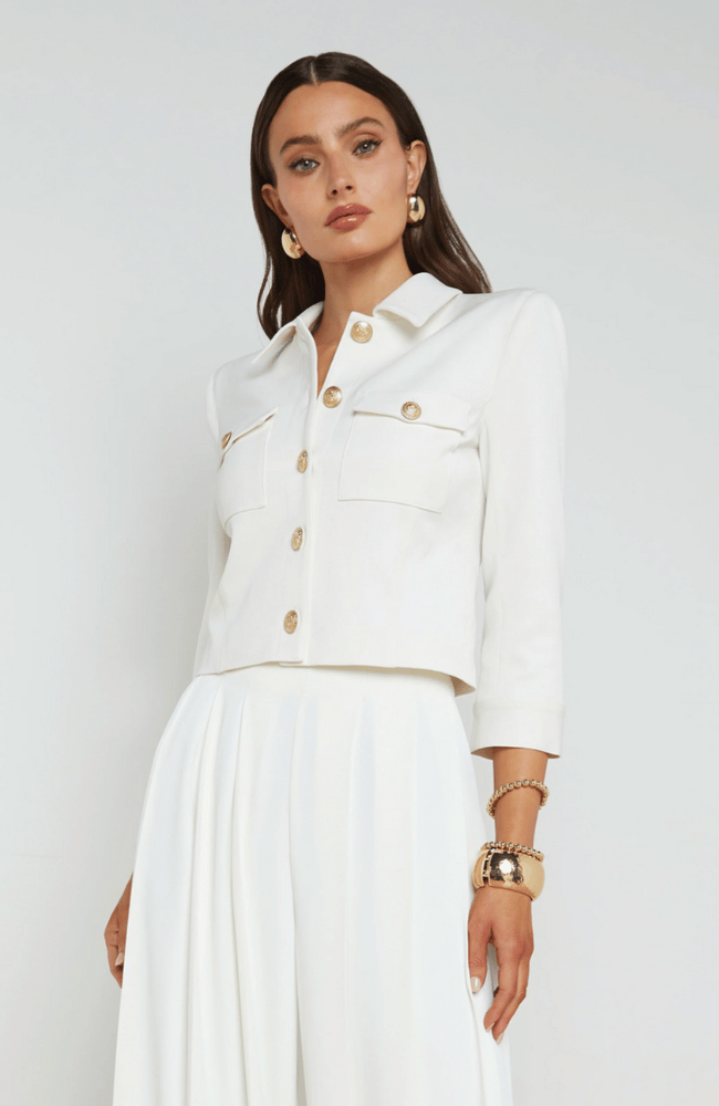 KUMI CROPPED JACKET in WHITE-L'AGENCE-FLOW by nicole