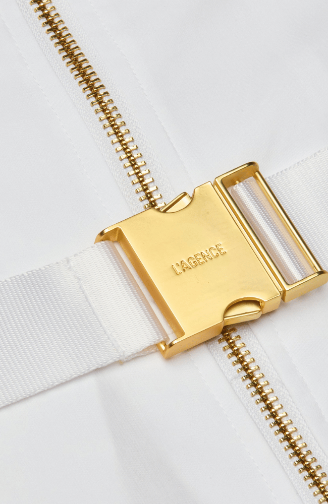 KYLO BELTED SHIRT DRESS in WHITE-L'AGENCE-FLOW by nicole