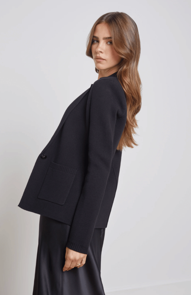 LACEY KNIT BLAZER in BLACK-L&#39; AGENCE-FLOW by nicole