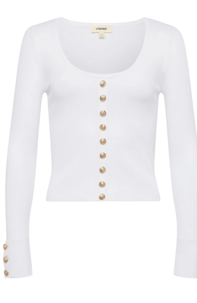 LANETTA TOPIGAN in WHITE-L&#39;AGENCE-FLOW by nicole