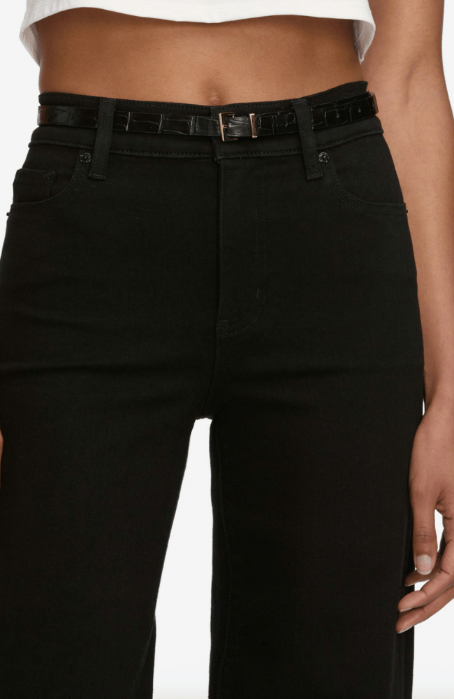 LE SLIM PALAZZO in BLACK-FRAME-FLOW by nicole