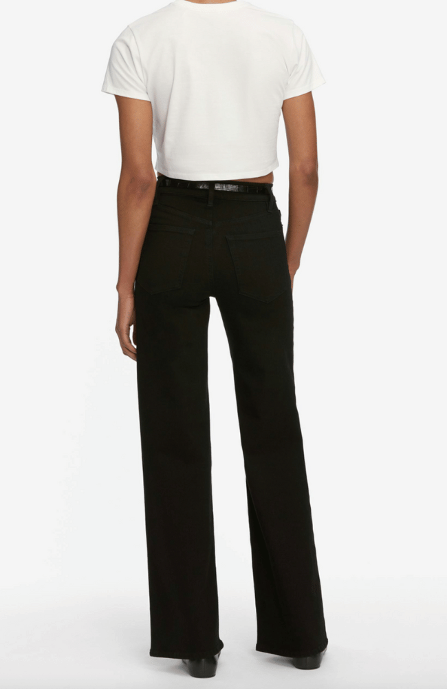 LE SLIM PALAZZO in BLACK-FRAME-FLOW by nicole