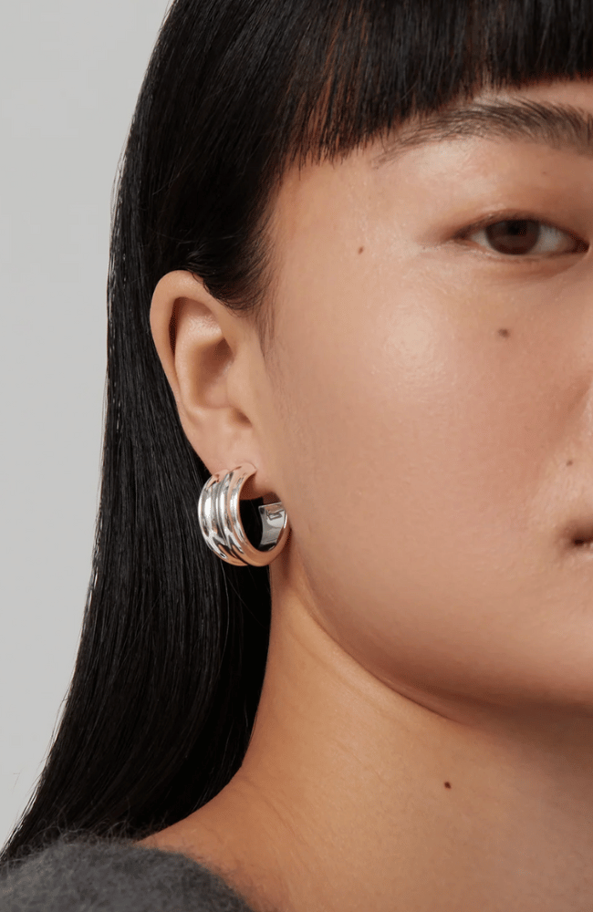 LENNON HOOP EARRINGS in SILVER-JENNY BIRD-FLOW by nicole