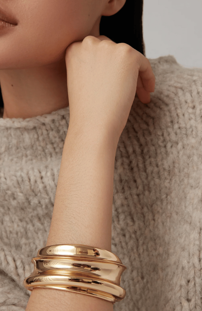 LENNON MEGA BANGLE in GOLD-JENNY BIRD-FLOW by nicole
