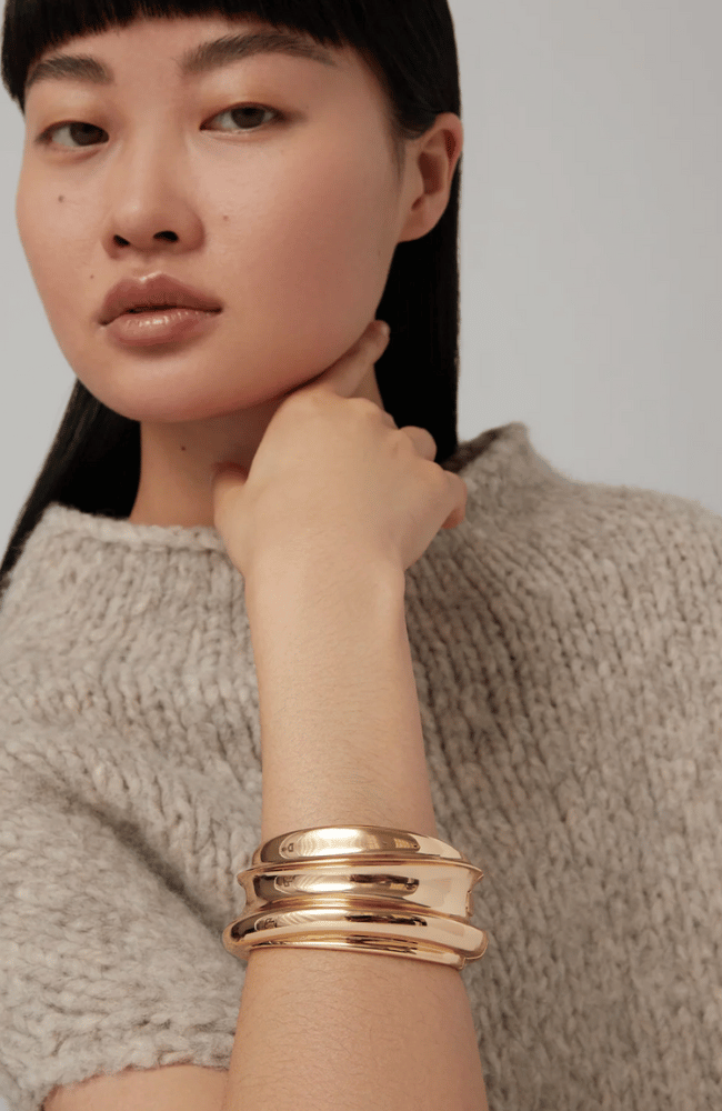 LENNON MEGA BANGLE in GOLD-JENNY BIRD-FLOW by nicole