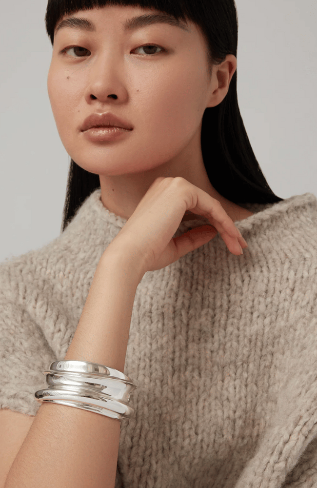 LENNON MEGA BANGLE in SILVER-JENNY BIRD-FLOW by nicole