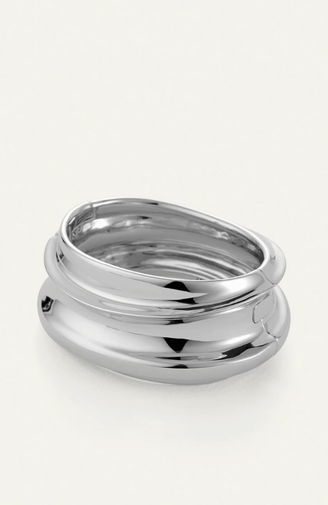 LENNON MEGA BANGLE in SILVER-JENNY BIRD-FLOW by nicole