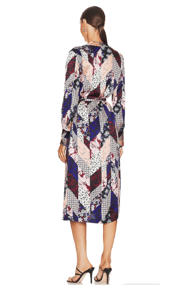 LEONETTE SILK DRESS MISTY ROSE MULTI EQUIPMENT FLOW BY NICOLE FLOW by nicole