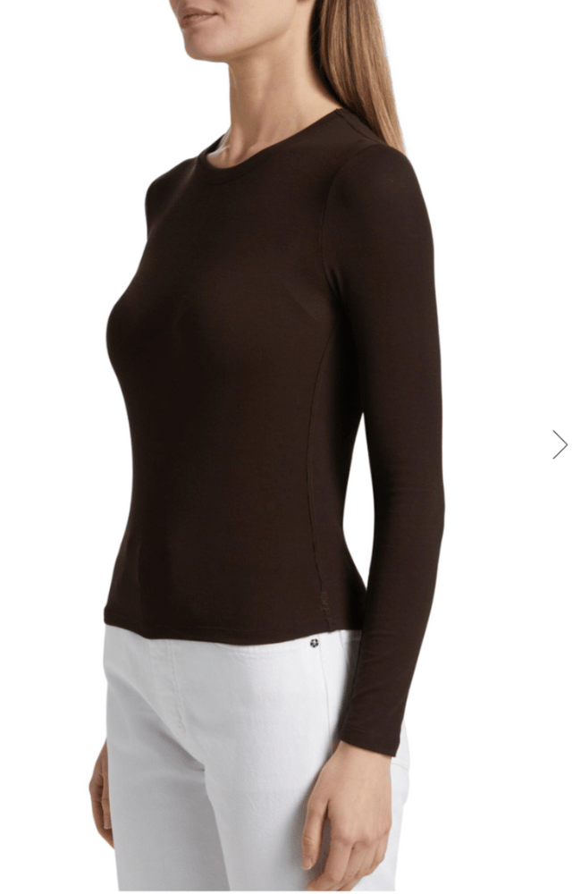 LONG SLEEVE RIM CREW in COFFEE-FRAME-FLOW by nicole