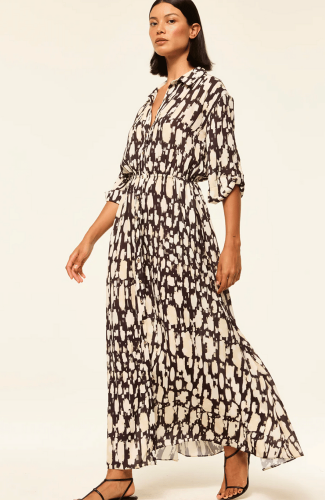 LOURDES DRESS in ABSTRACT GEO-MISA LOS ANGELES-FLOW by nicole