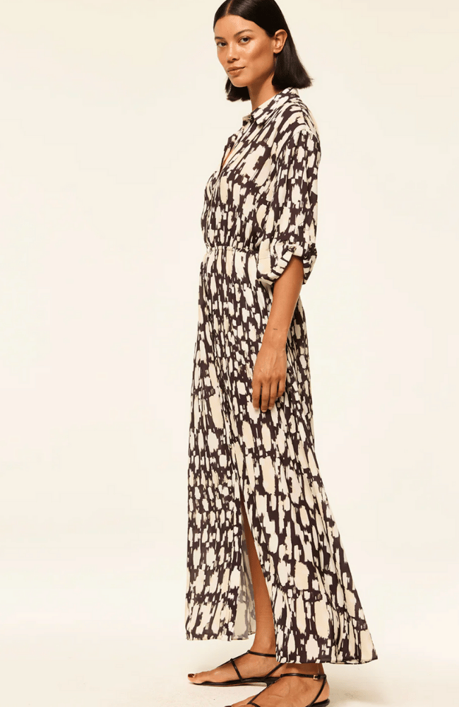 LOURDES DRESS in ABSTRACT GEO-MISA LOS ANGELES-FLOW by nicole