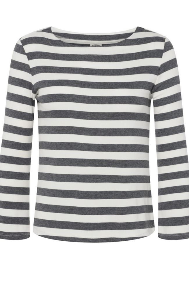 LUCILLE BOATNECK TOP in MARENGO WHITE STRIPE-L&#39; AGENCE-FLOW by nicole