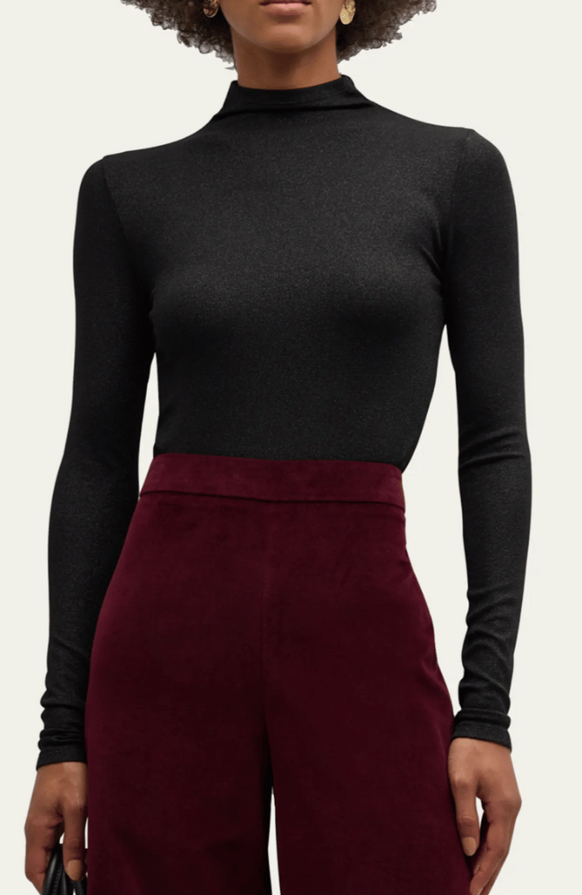 LUREX TURTLENECK TOP in BLACK-FRAME-FLOW by nicole