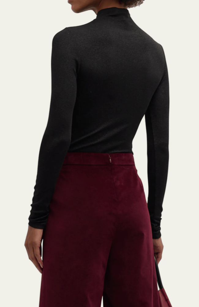 LUREX TURTLENECK TOP in BLACK-FRAME-FLOW by nicole