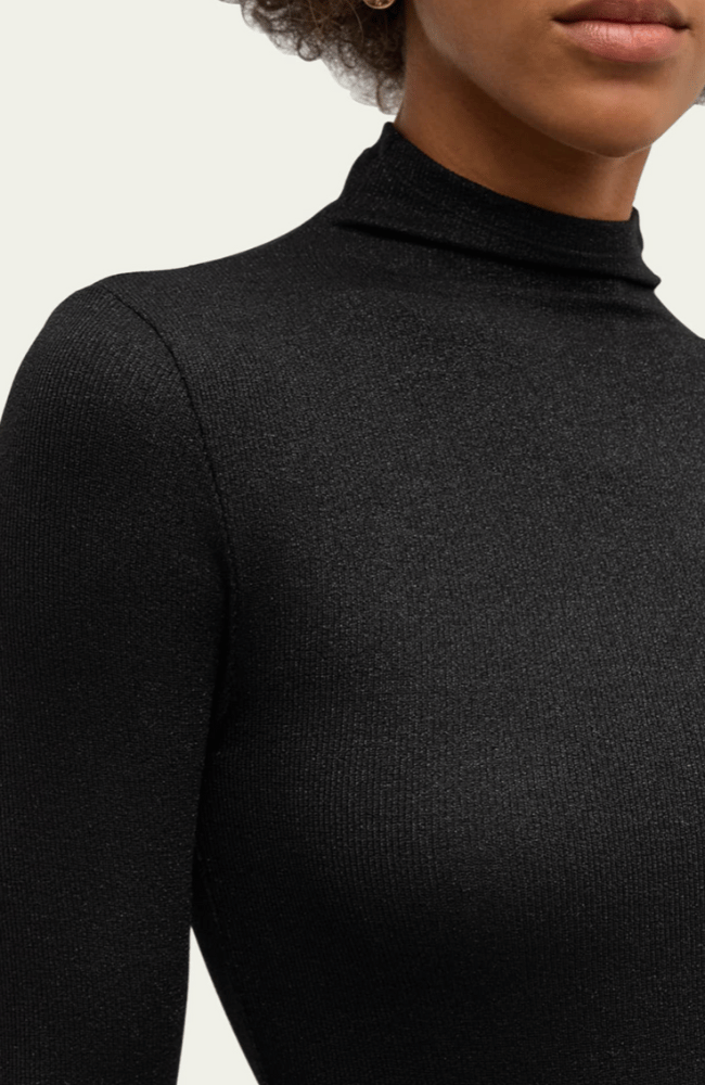 LUREX TURTLENECK TOP in BLACK-FRAME-FLOW by nicole