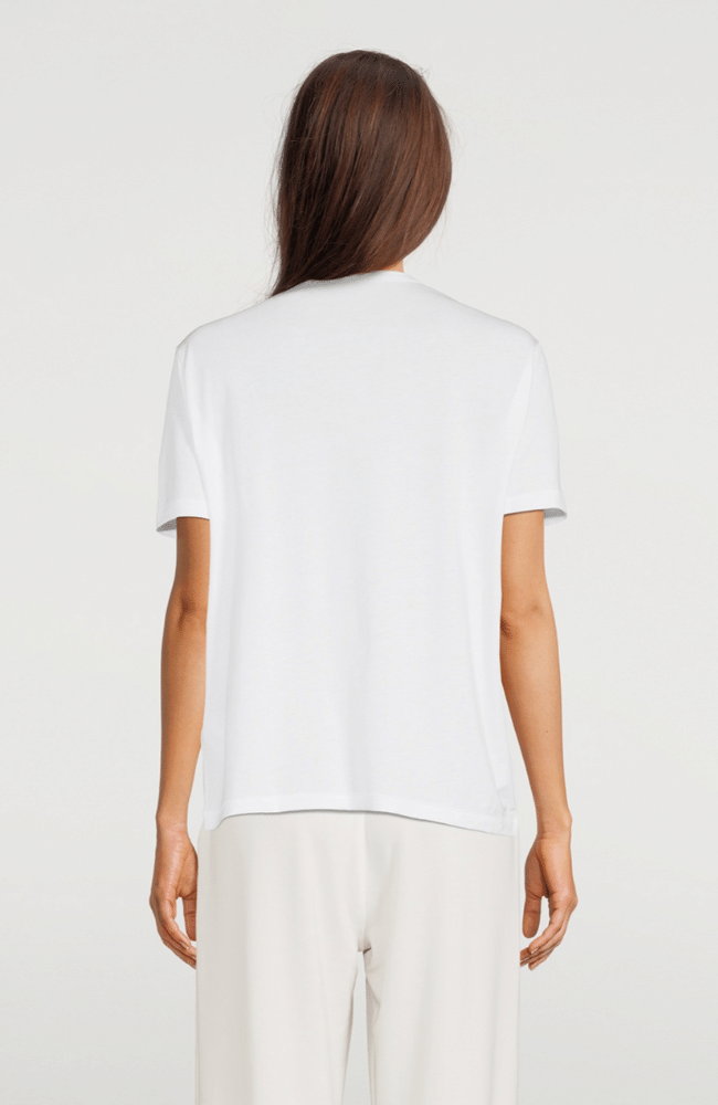 LYOCELL COTTON SEMI RELAXED S/S CREWNECK WHITE-MAJESTIC FILATURES-FLOW by nicole