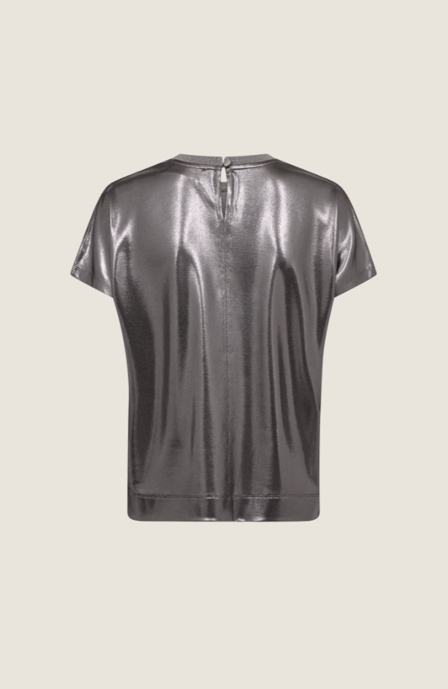 M M NIVOLA O-NECK METALLIC TEE in MOCKINGBIRD-MOS MOSH-FLOW by nicole