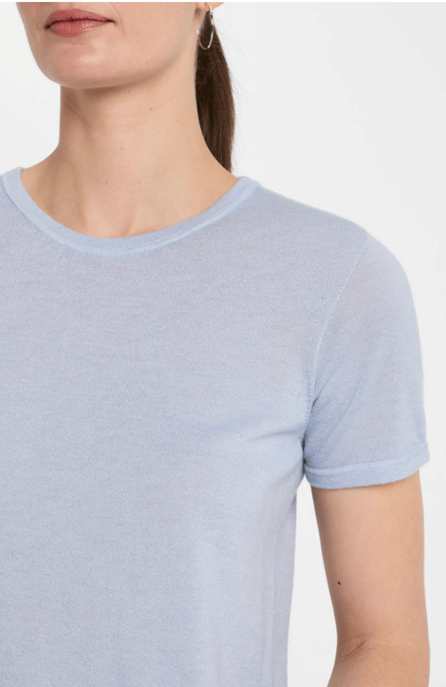 MACHINE WASHABLE CASHMERE T-SHIRT in OCEAN-MAJESTIC FILATURES-FLOW by nicole