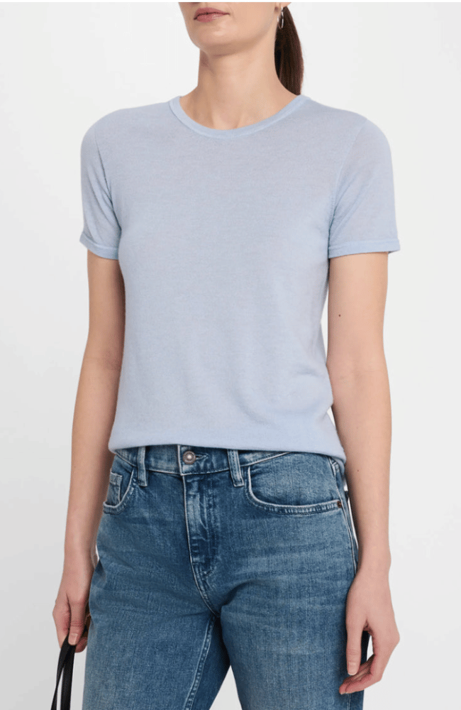 MACHINE WASHABLE CASHMERE T-SHIRT in OCEAN-MAJESTIC FILATURES-FLOW by nicole