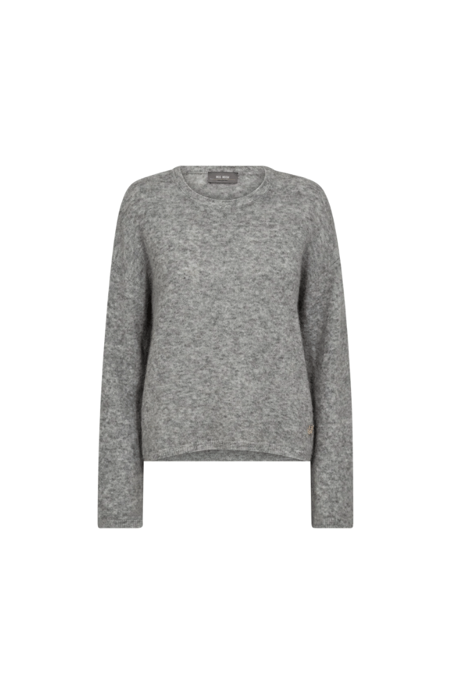 MAPE O NECK SWEATER in GREY MELANGE-MOS MOSH-FLOW by nicole