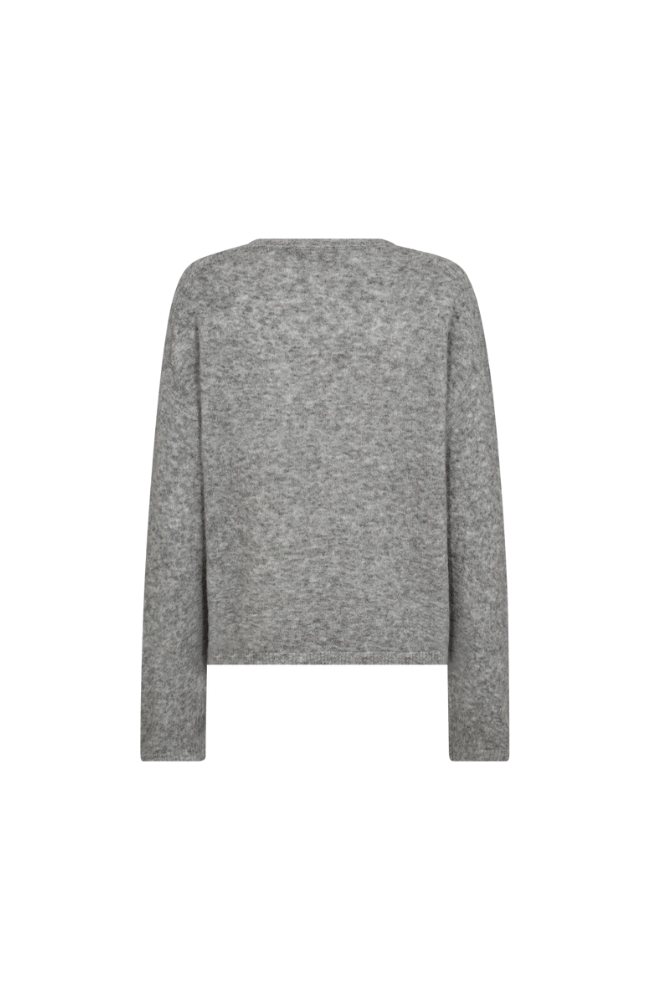 MAPE O NECK SWEATER in GREY MELANGE-MOS MOSH-FLOW by nicole
