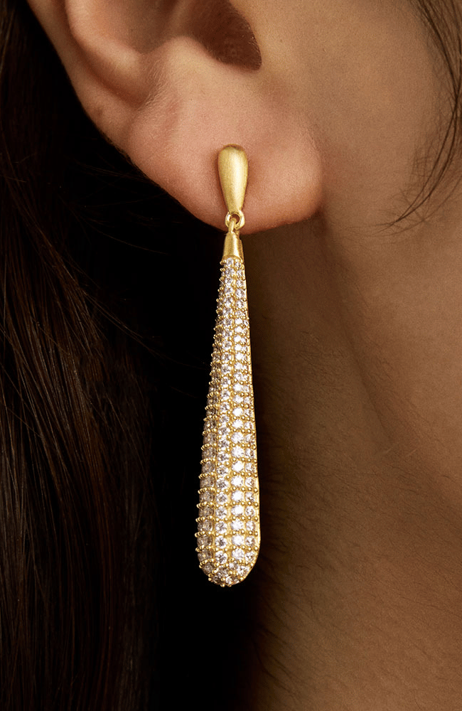 MARGAUX PAVE LONG DROP EARRINGS-DEAN DAVIDSON-FLOW by nicole