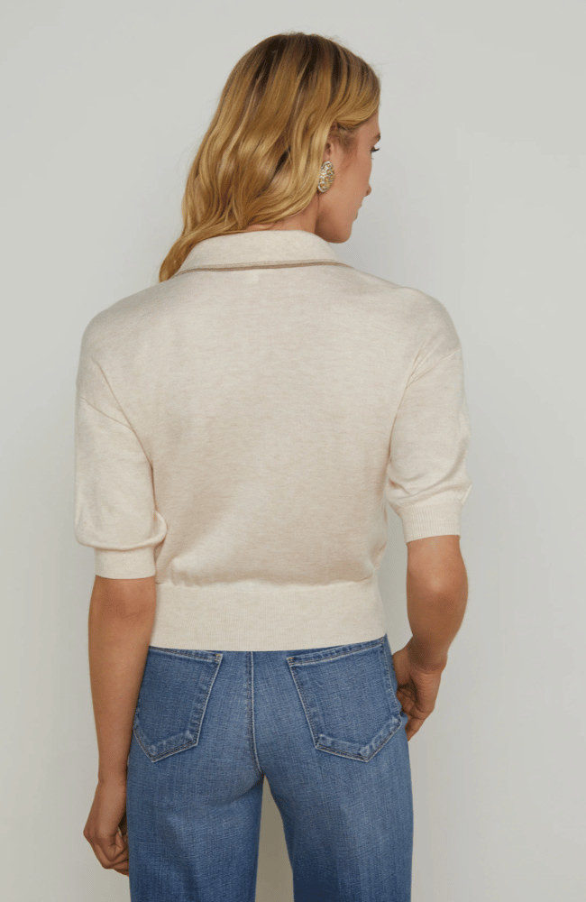 MASAKI COLLARED SWEATER in PARCHMENT CAPPUCCINO-L&#39;AGENCE-FLOW by nicole