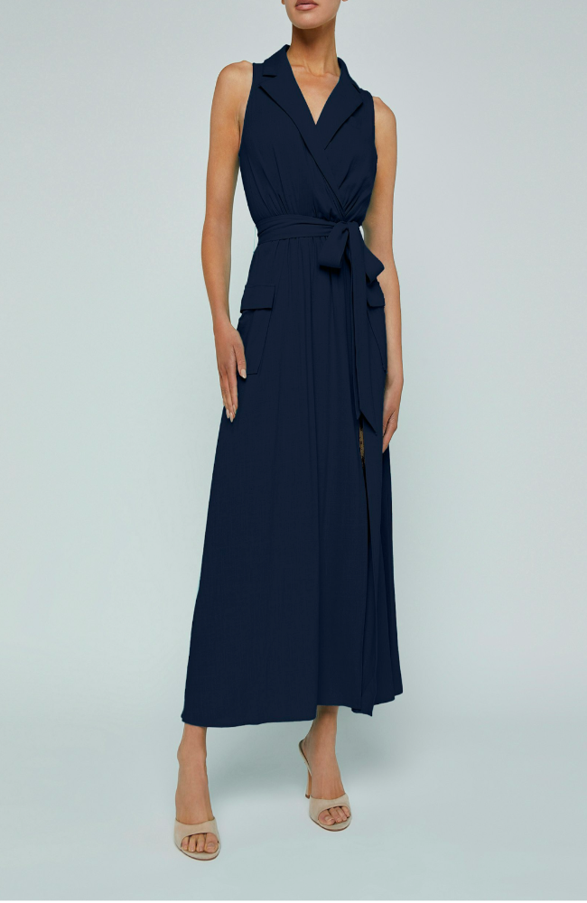 MAYER MAXI DRESS in MIDNIGHT-L'AGENCE-FLOW by nicole