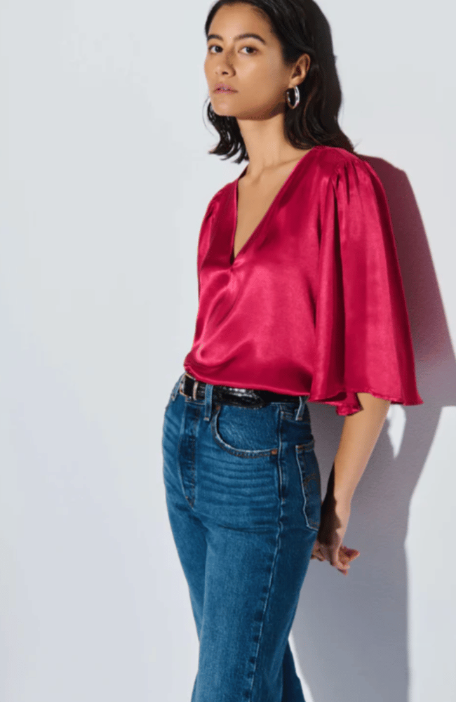 MEL V-NECK TOP - RASPBERRY JAM-NATION-FLOW by nicole