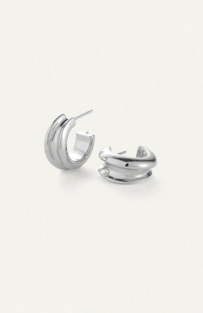 MINI LENNON HOOP EARRINGS in SILVER-JENNY BIRD-FLOW by nicole