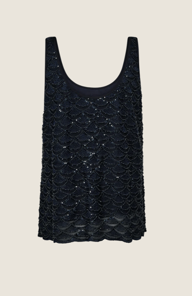MM ASTRA BEAD TOP in SALUTE NAVY-MOS MOSH-FLOW by nicole