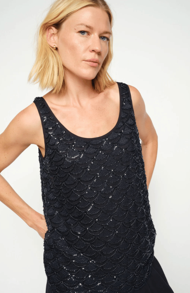 MM ASTRA BEAD TOP in SALUTE NAVY-MOS MOSH-FLOW by nicole