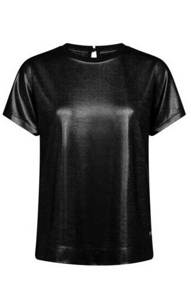 MM NIVOLA O-NECK MATALIC TEE in BLACK-MOS MOSH-FLOW by nicole