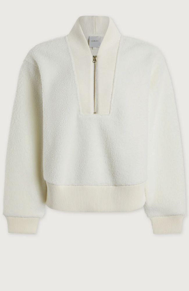 MUMFORD HALF ZIP FLEECE in EGRET-Varley-FLOW by nicole