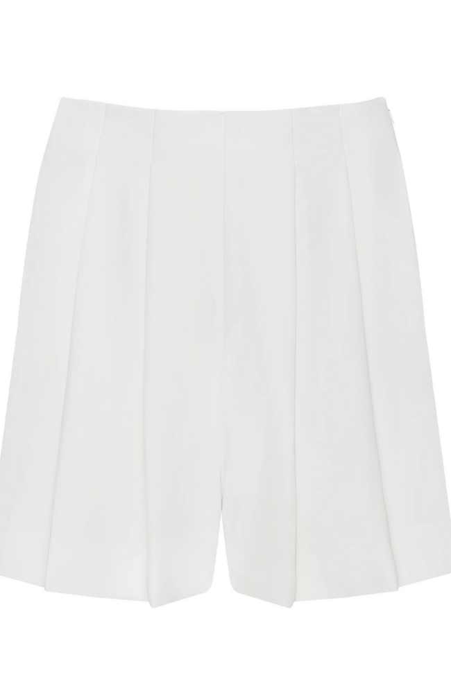 NAAMAH PLEATED SHORT in IVORY-L'AGENCE-FLOW by nicole