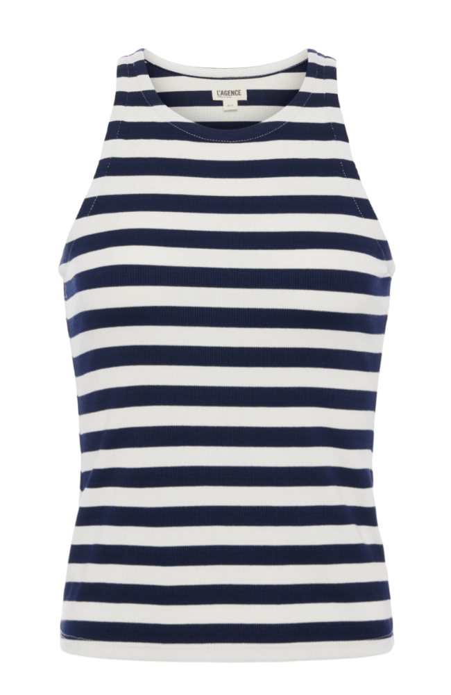 NIA STRIPED TANK in NAVY/WHITE-L&#39; AGENCE-FLOW by nicole