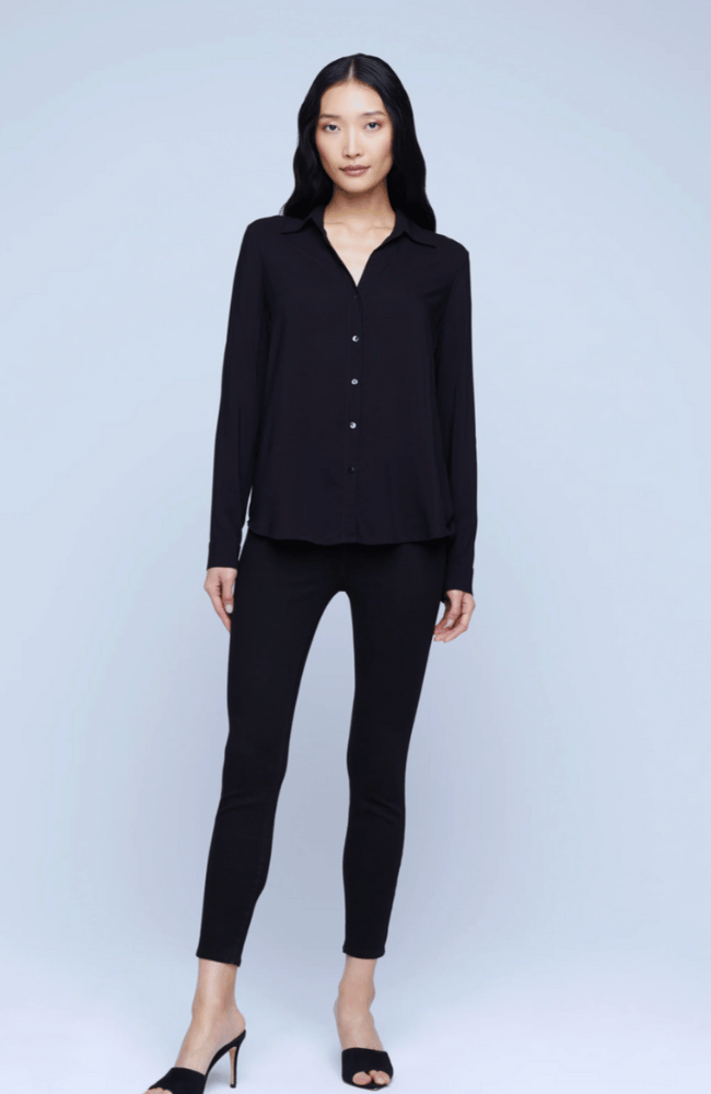 NINA BLOUSE in BLACK-L&#39; AGENCE-FLOW by nicole
