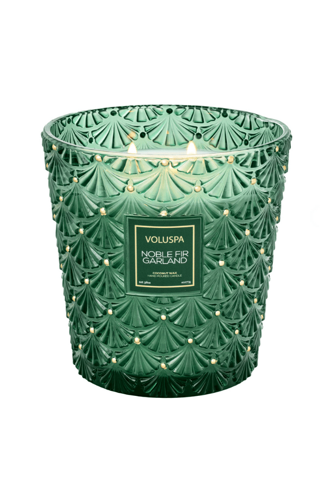 NOBLE FIR GARLAND - 3 WICK HEARTH CANDLE-VOLUSPA-FLOW by nicole